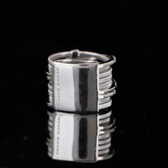 19967 Marco Bicego GOA 18k White Gold 9 Row Crossover Pave Diamond Ring Band 6.5 - Picture 5 of 6